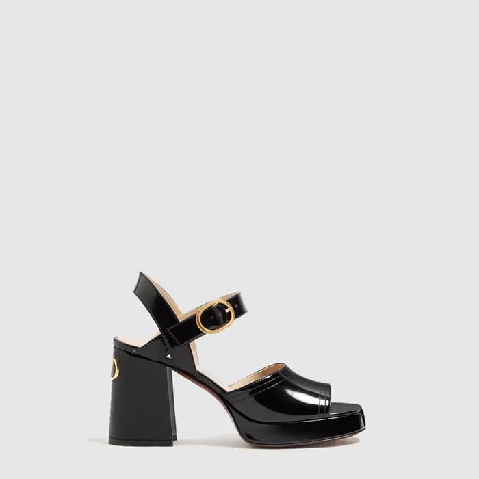 발렌티노 여성 포셋 크러스트 레더 플랫폼 샌들 - Valentino Womens Fawce… - 1