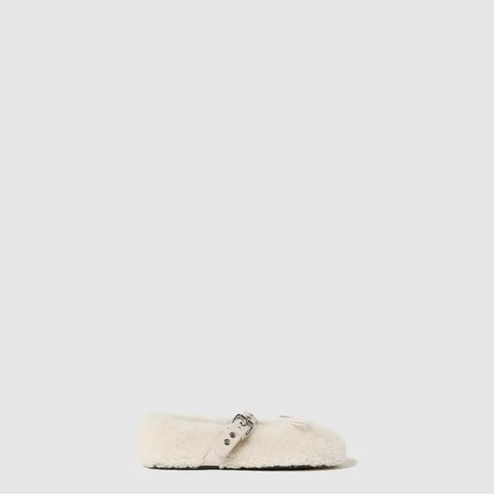 미우미우 여성 시어링 발레리나 - Miu Miu Womens Shearling Baller… - 1