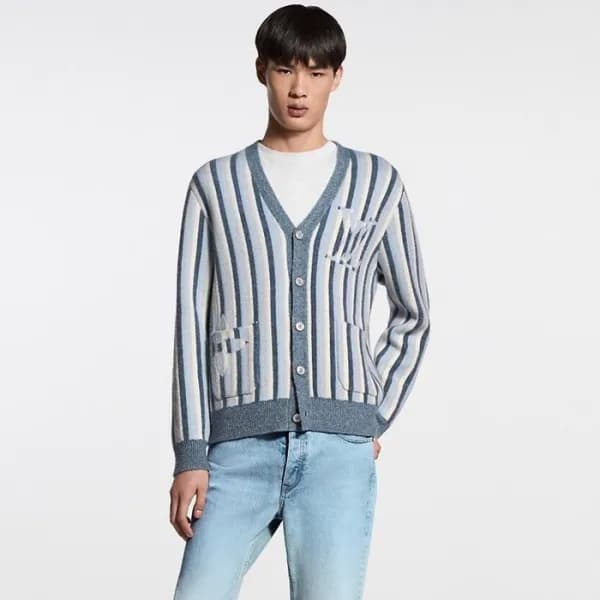 루이비통 남성 브이넥 가디건 - Louis vuitton Mens V-neck Cardig… - 1