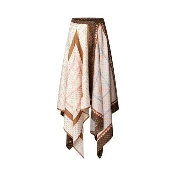 루이비통 여성 트렁크 프린트 손수건 밑단 스커트 - Louis vuitton Womens … - 1