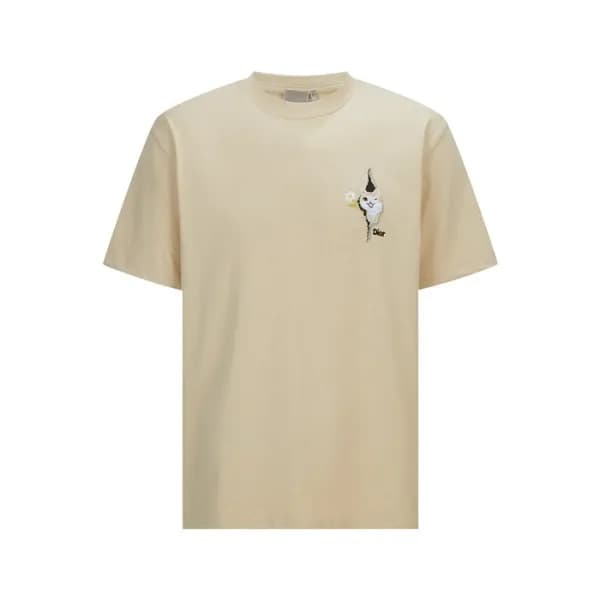 디올 남성 자수 티셔츠 - Dior Mens Tshirt with Embroidery Re… - 1