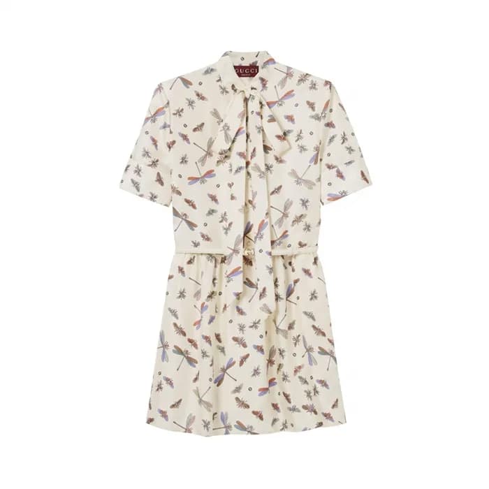 구찌 여성 프린트 실크 트윌 드레스 - Gucci Womens Printed Silk Tw… - 1
