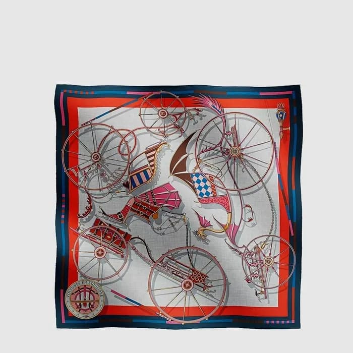 에르메스 여성 부아츄 엔 이퀼리브르 숄 - Hermes Womens Voitures en Equilibre Shawl - acc8831x - 1
