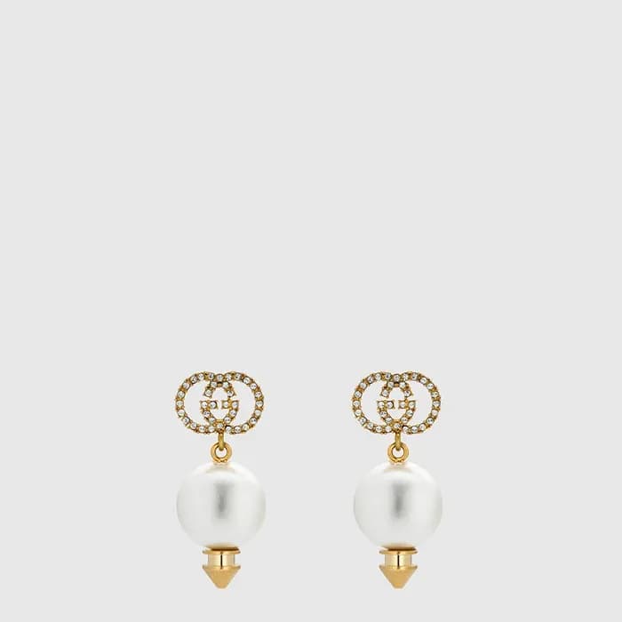 구찌 여성 인터로킹 G 펄 이어링 - Gucci Womens Interlocking G Pearl Earring - acc10946x - 1