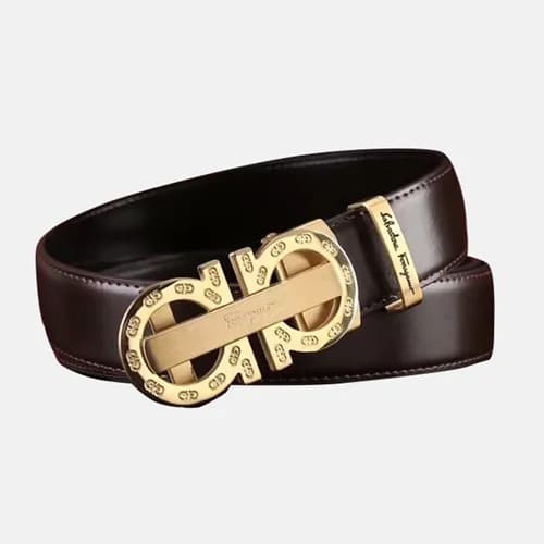 Salvatore Ferragamo 2019 Mens Gancio Leather Belt … - 1