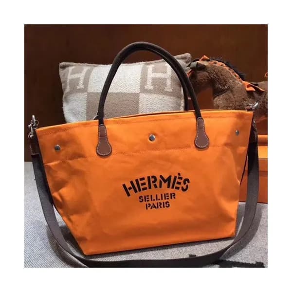 Hermes Canvas Tote Shoulder Shopper Bag - 에르메스 캔버… - 1