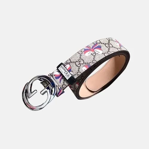 Gucci 2019 Ladies GG Logo Steel Buckle Ribbon Leat… - 1
