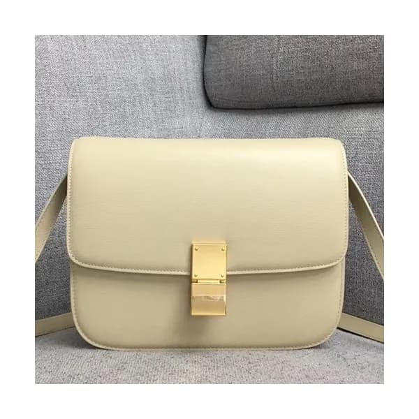 Celine 2019 Leather Classic Box Shoulder Bag,24CM … - 1