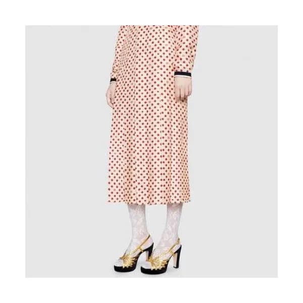 Gucci 2019 Ladies Ribbon Crystal High-heel Sandal … - 1