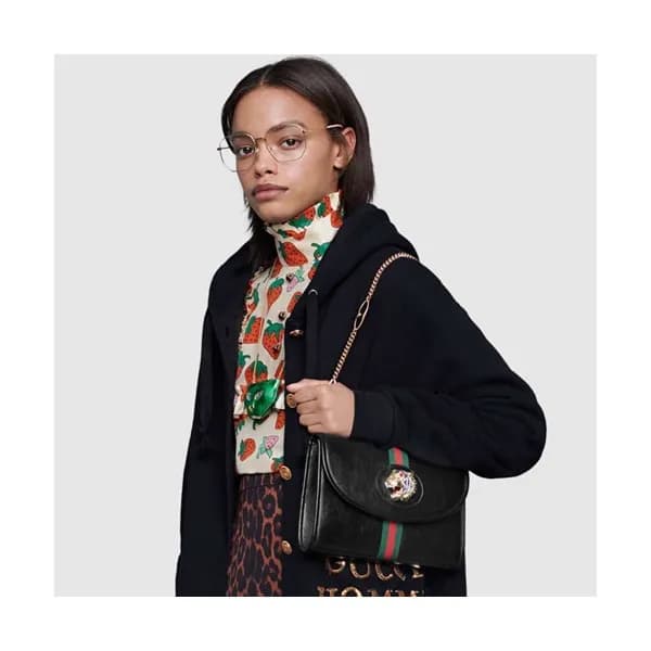 Gucci 2019 Rajah Leather Small Chain Shoulder Bag … - 1