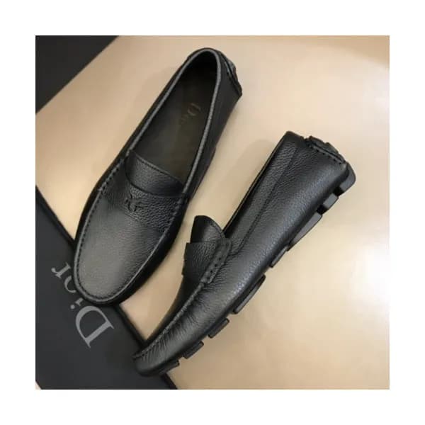 Dior 2019 Mens Signature Logo Leather Penny Loafer… - 1