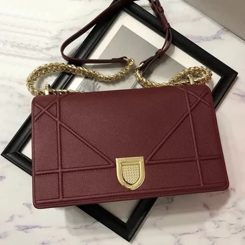 Dior 2019 Dior Rama Leather Chain Shoulder Bag ,25… - 1