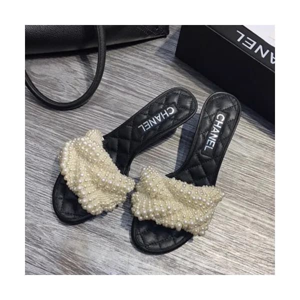 Chanel 2019 Ladies Mddle Heel Slipper - 샤넬 2019 여성… - 1