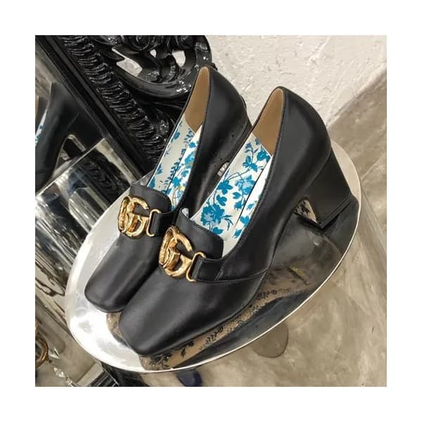 Gucci 2019 Ladies Middle-heel Leather Loafer - 구찌 … - 1