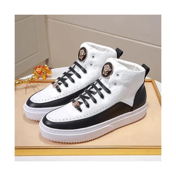 Versace 2019 Mens Leather Sneakers - 베르사체 2019 남성용… - 1