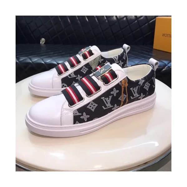 Louis Vuitton 2019 Mens Leather & Denim Sneakers -… - 1