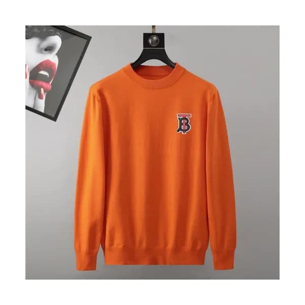 Burberry 2019 Mens Retro Logo Crew-neck Wool Sweat… - 1