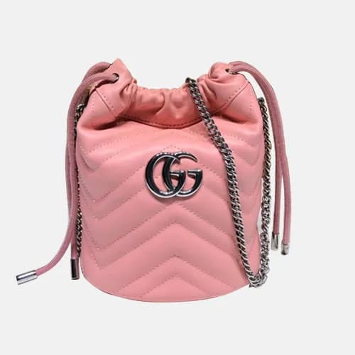 Gucci 2020 GG Marmont Mini Women Bucket Chain Shou… - 1