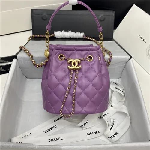[샤넬] Chanel 2020 Women's Leather Bucket Bag - … - 1