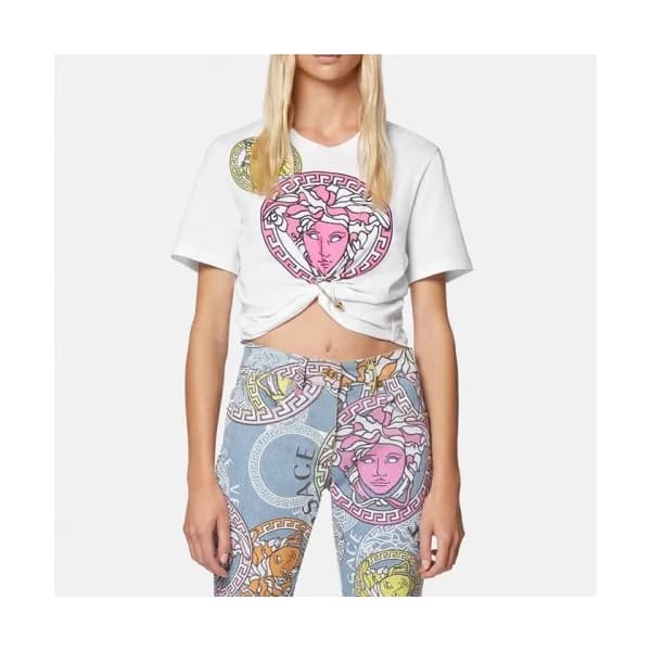 [베르사체]Versace 2020 Womens Logo Short Sleeved Tshir… - 1
