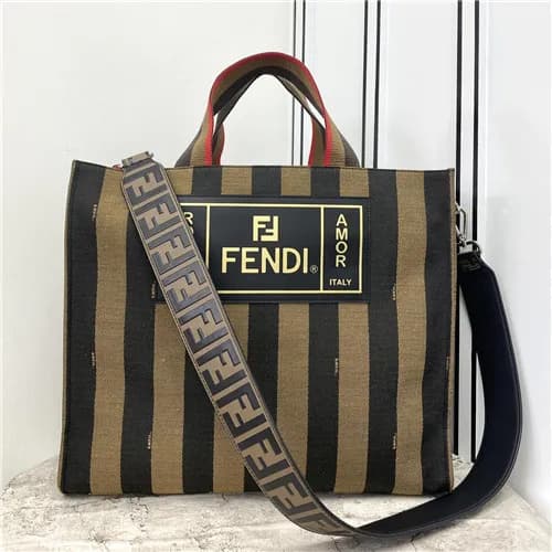 [펜디]Fendi 2021 Men's Fabric Shopper Bag,39cm -… - 1