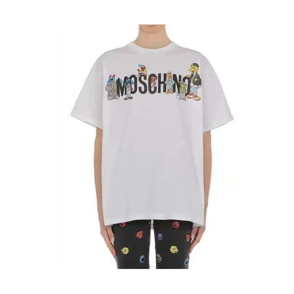 Moschino Mm/Wm Logo Cotton Short Sleeved Tshirts … - 1