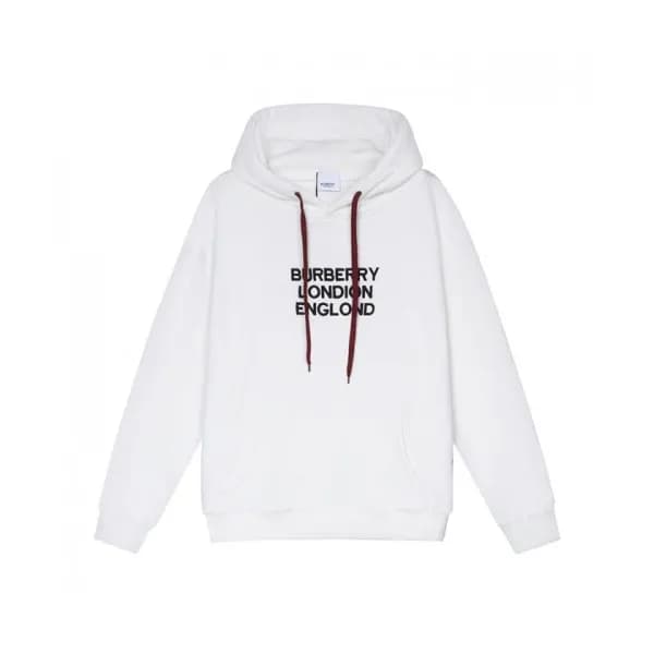 Burberry Mm/Wm Logo Casual Cotton Hoodie White - 버… - 1