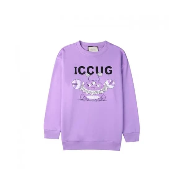 Gucci Mm/Wm Logo Crew-neck Cotton Tshirts Purple … - 1
