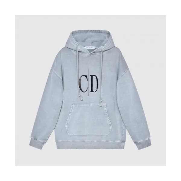 Dior Mm/Wm Logo Casual Cotton Hoodie Gray - 디올 2… - 1