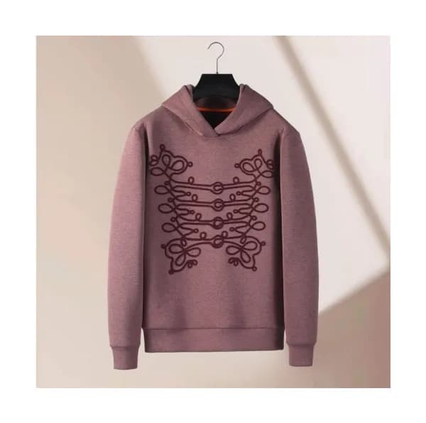 Hermes Mens Logo Casual Cotton Hoodie Pink - 에르메스 … - 1