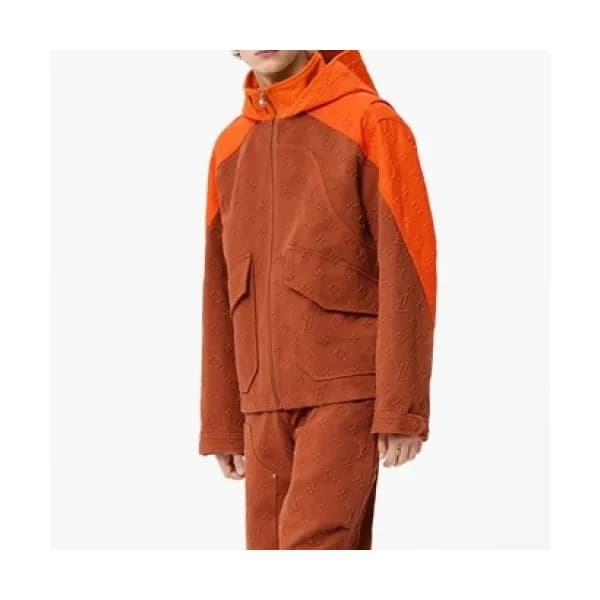 Louis vuitton Mens Logo Leather Jackets Orange - … - 1