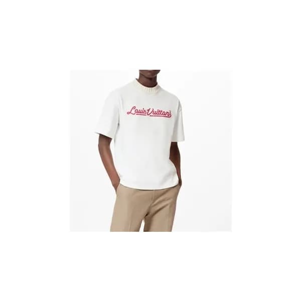 루이비통 남성 크루넥 화이트 반팔티 - Mens White Tshirts - lou0407… - 1