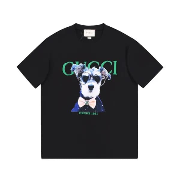 구찌 남성 블랙 크루넥 반팔티 - Mens Black Tshirts - guc04861x - 1