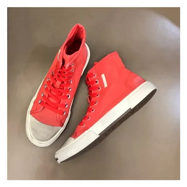 발렌시아가 남/녀 클래식 레드 하이탑 스니커즈 - Unisex Red Sneakers - … - 1