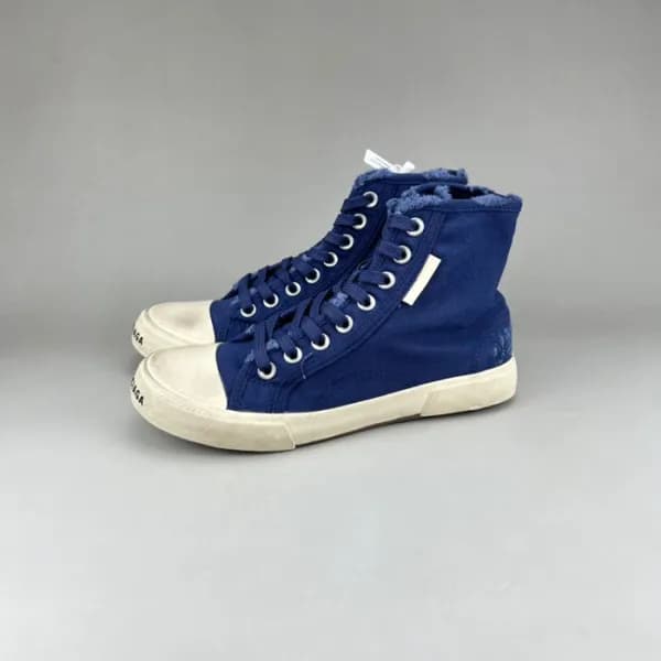 발렌시아가 남/녀 클래식 네이비 하이탑 스니커즈 - Unisex Navy Sneakers … - 1