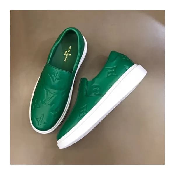 루이비통 남성 모노그램 그린 로퍼 - Mens Green Loafer - lou05090x - 1