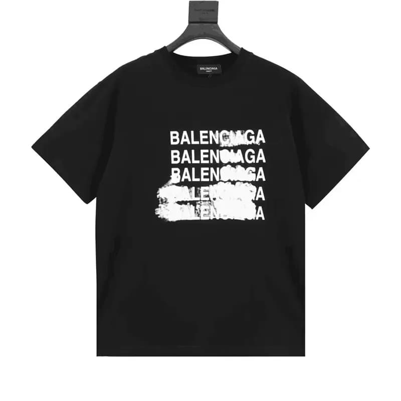 발렌시아가 남성 크루넥 블랙 반팔티 - Mens Black Tshirts - bal0164… - 1
