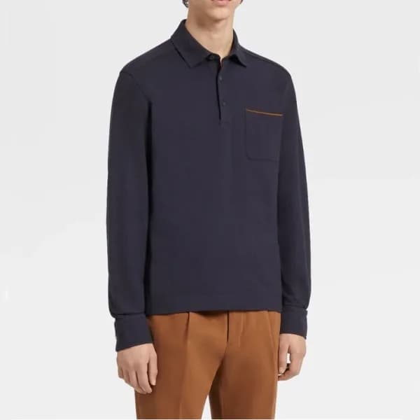 제냐 남성 블랙 폴로 맨투맨 - Zegna Mens Black Tshirts - zeg04… - 1