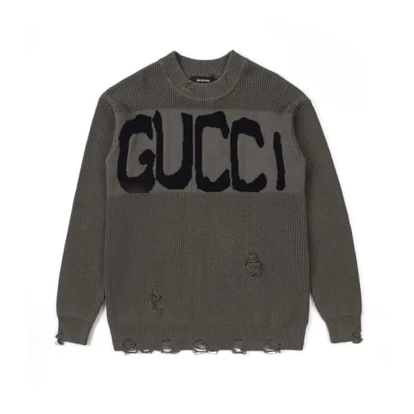 구찌 남성 그레이 크루넥 니트 - Gucci Mens Gray Knits - guc0525… - 1