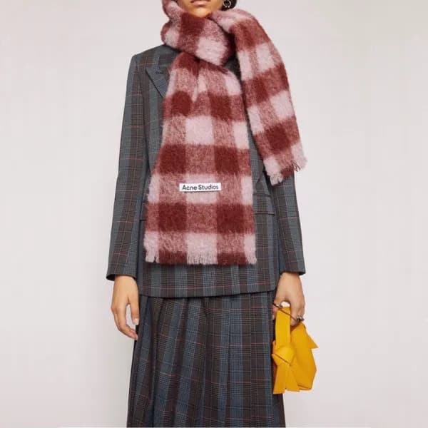 아크네 남/녀 버건디 머플러 - Acne Unisex Burgundy Muffler - a… - 1