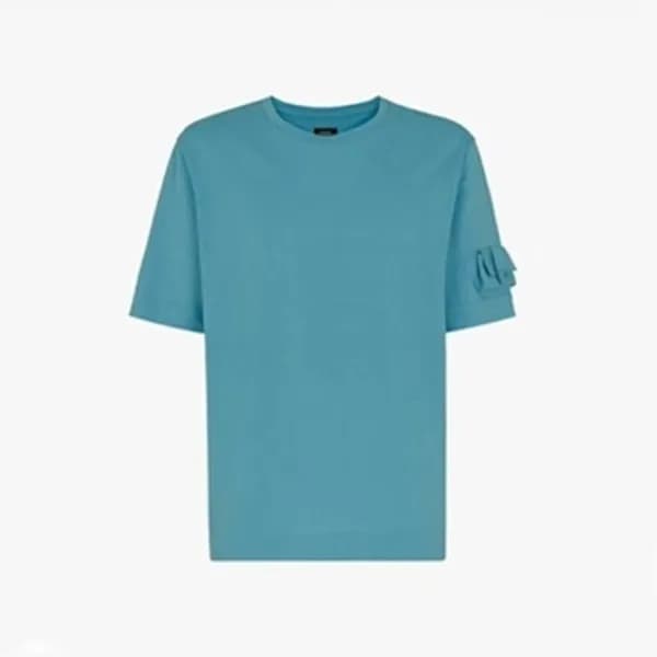 펜디 남성 블루 크루넥 반팔티 - Fendi Mens Blue Short sleeved T… - 1