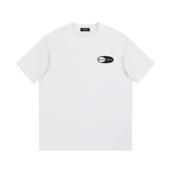 발렌시아가 남성 화이트 크루넥 반팔티 - Balenciaga Mens White Short… - 1