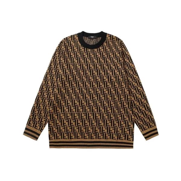 펜디 남성 브라운 크루넥 니트 - Fendi Mens Brown Sweaters - fe1… - 1