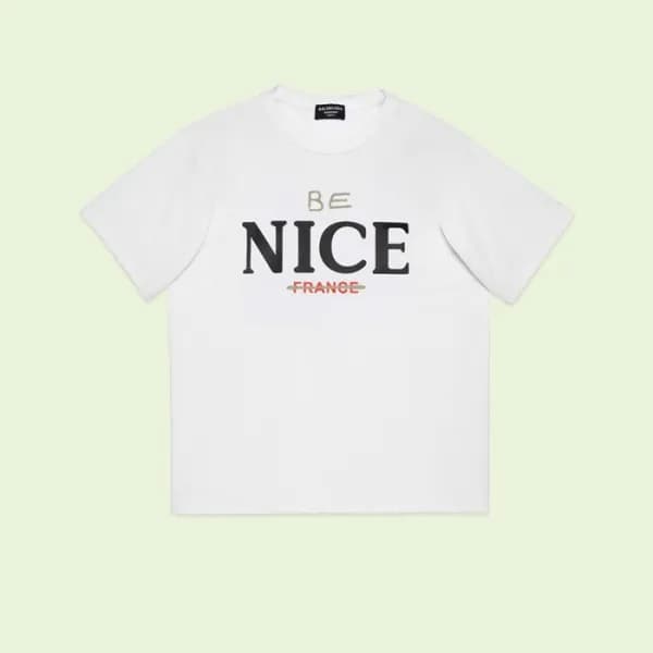 발렌시아가 남성 화이트 크루넥 반팔티 - Balenciaga Mens White Short… - 1