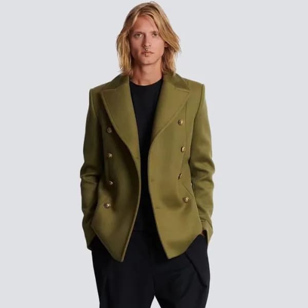 발망 남성 그린 자켓 - Balmain Mens Green Jackets - bam227x - 1