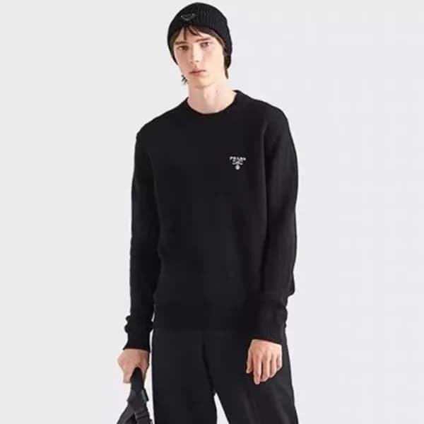 프라다 남성 크루넥 블랙 스웨터 - Prada Mens Black Sweaters - pr… - 1