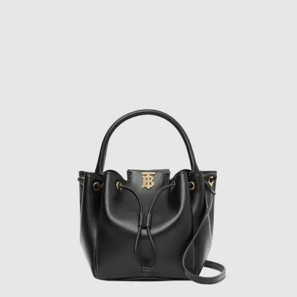 버버리 여성 TB 모티프 레더 버킷 백 - Burberry Womens TB Motif L… - 1