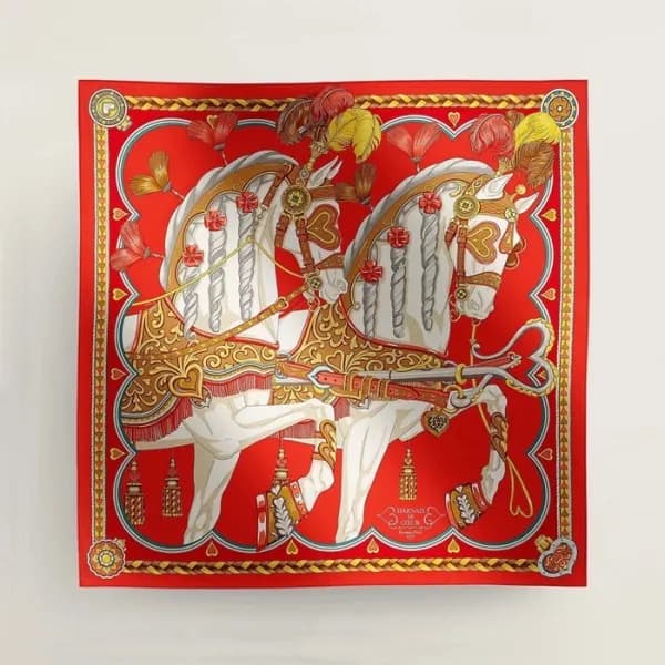 에르메스 여성 레드 스카프 - Hermes Womens Red Scarf - acc1609… - 1