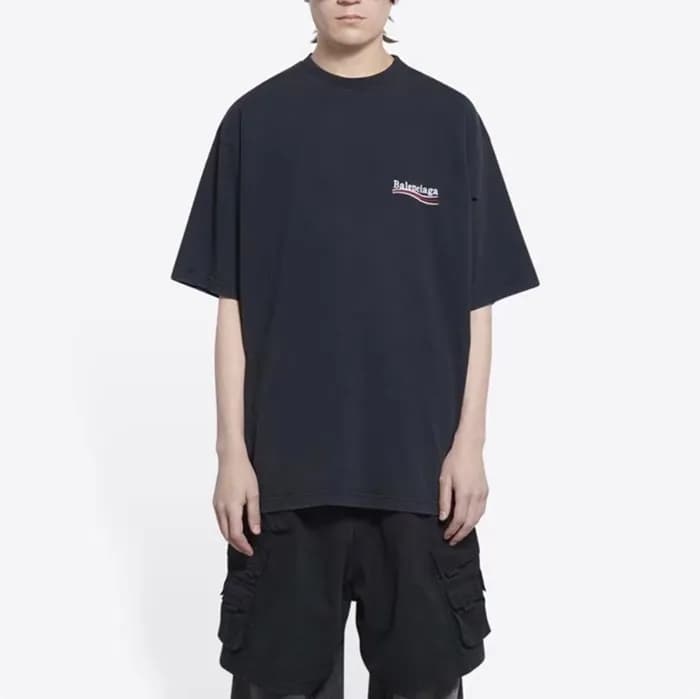 발렌시아가 남성 블랙 반팔티 - Balenciaga Mens Black Tshirts - … - 1