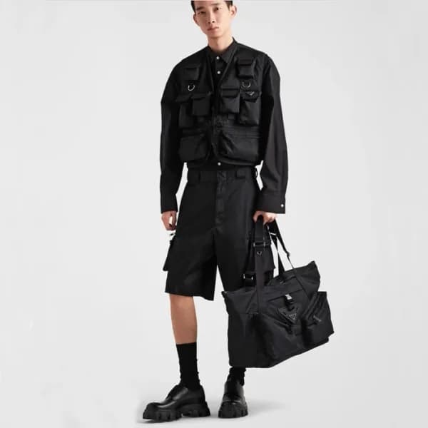 프라다 남성 블랙 쇼퍼백 - Prada Mens Black Shopping Bag - pr… - 1